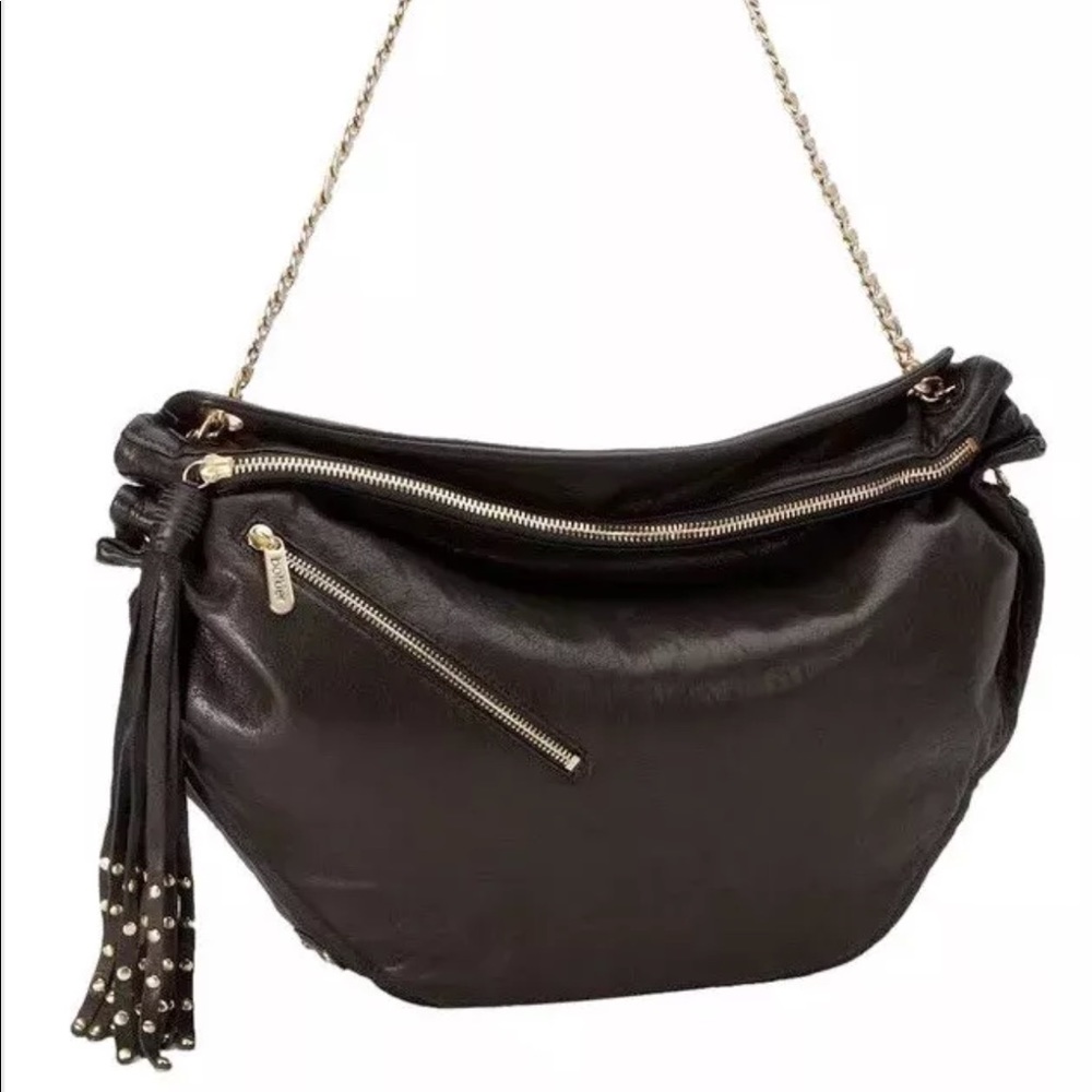 BOTKIER Ava Chain Hobo Black Lambskin
